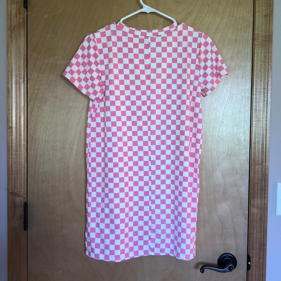 Pink and White Checkered Mini Dress - Picture 2 of 3